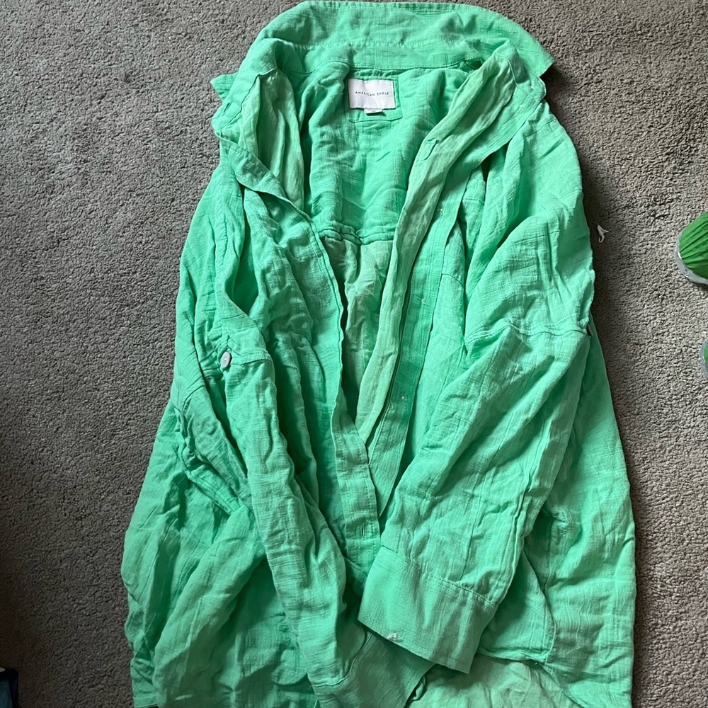 American Eagle Outfitters bright Green Shirt